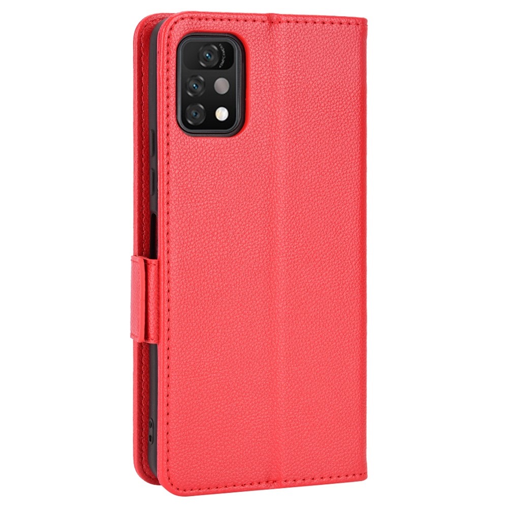 For Umidigi A11 Pro Max Magnetic Closure Litchi Texture Shockproof Case Leather Stand Wallet Style Flip Mobile Phone Shell - Red-7