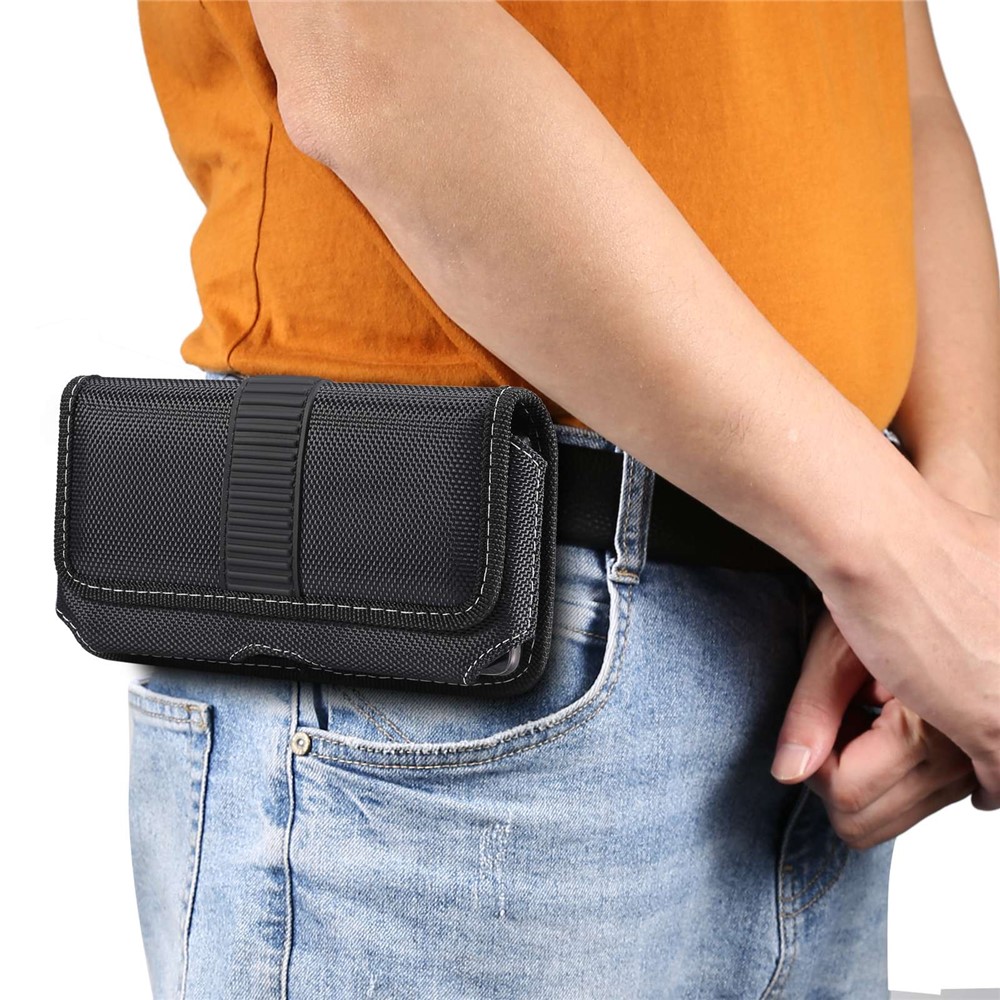 6.5 inch Phones Case Universal Oxford Cloth Waist Holster Belt Clip Bag Horizontal Pouch-8