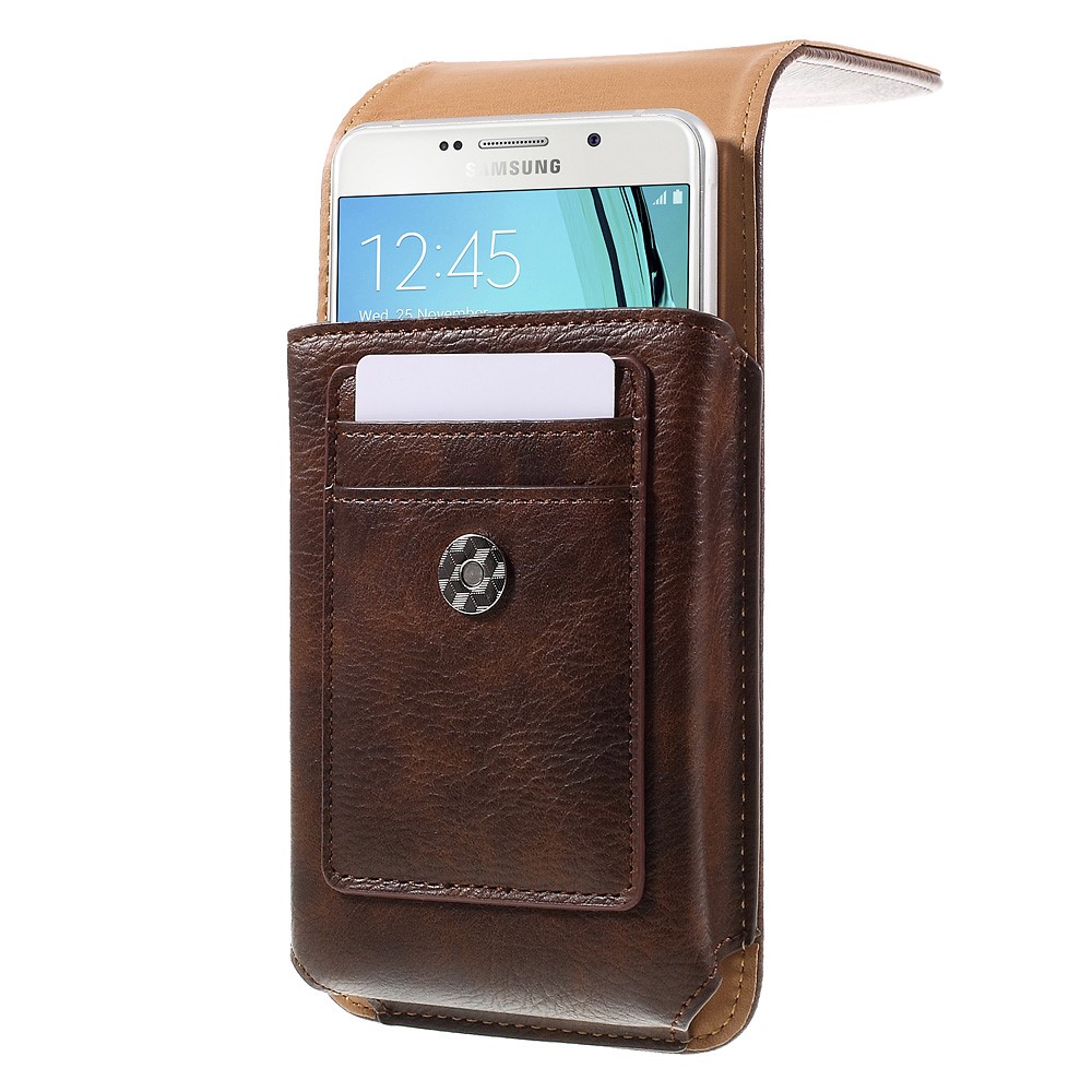 Housse universelle pour étui en cuir pour Huawei Mate 8/produit délicieux A9 et A8 - marron-2