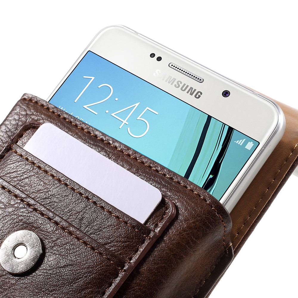 Housse universelle pour étui en cuir pour Huawei Mate 8/produit délicieux A9 et A8 - marron-5