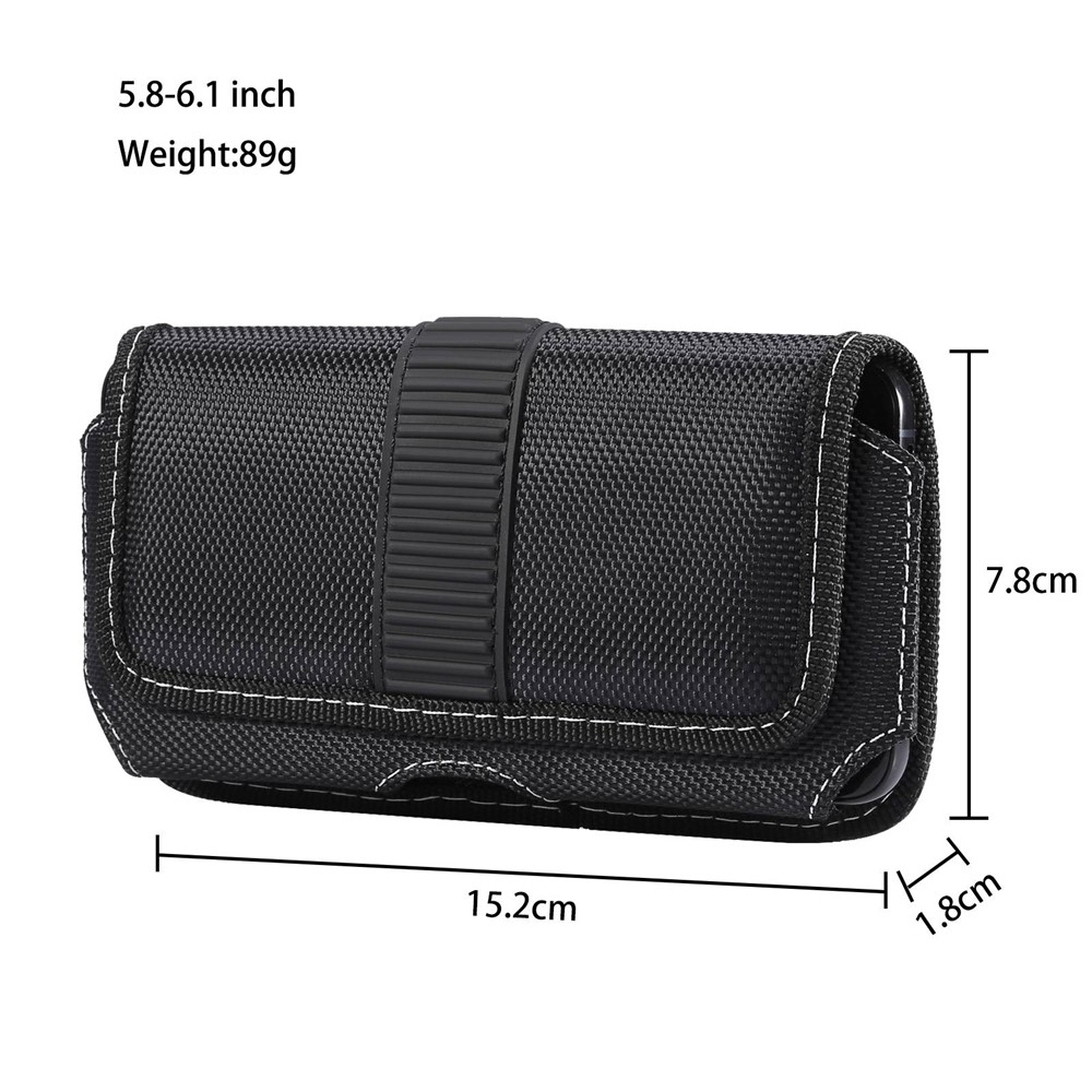 5.8 - 6.1 Zoll Telefone Oxford Stoff Holster Hülle Horizontalstil Taillengürtel Clip -telefonbeutel Beutel