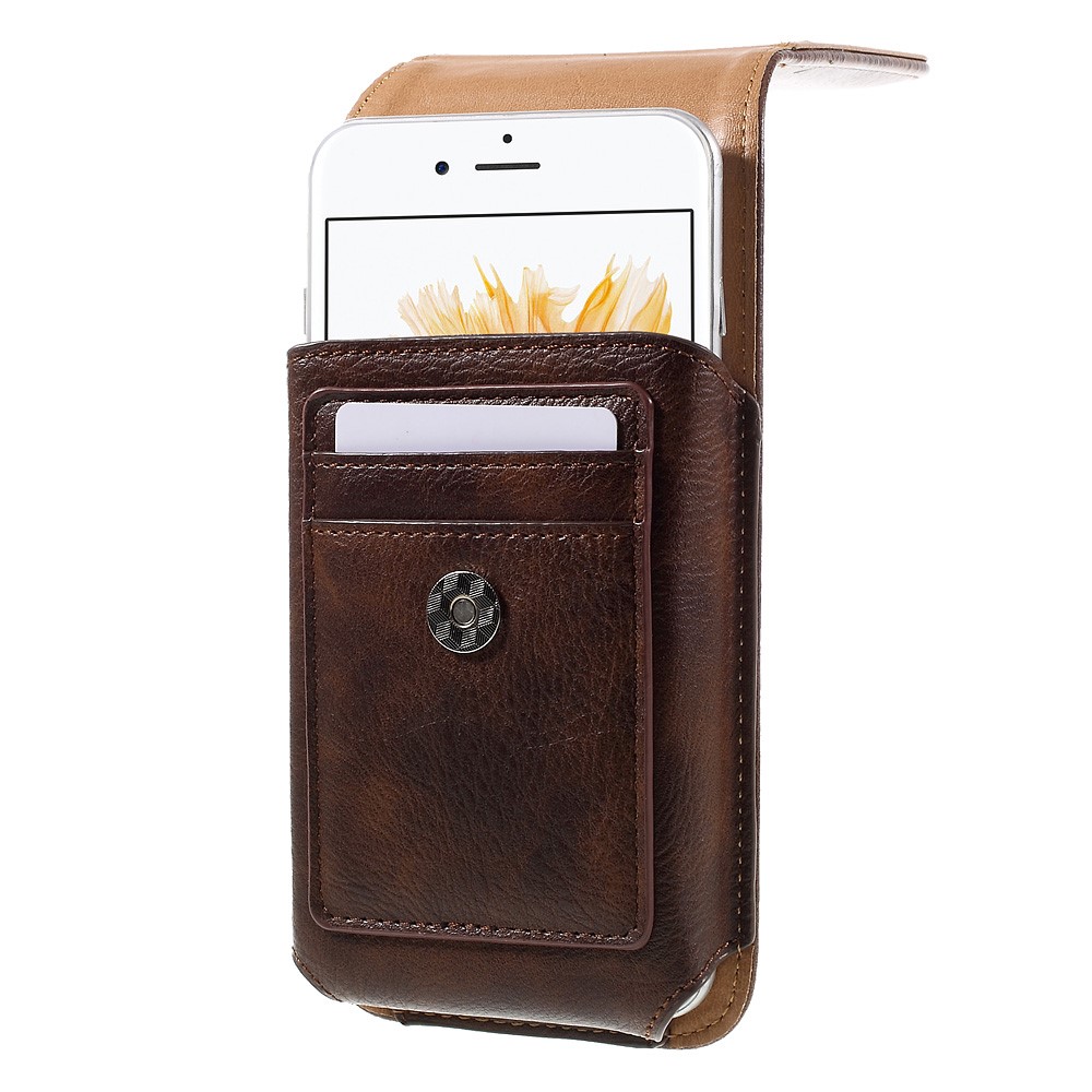 Housse de ceinture en cuir pour iPhone 6s Plus / 6 Plus, prendre les mensurations de qqn pour (faire) qch: 16 x 8,4 x 1.8cm - marron-2