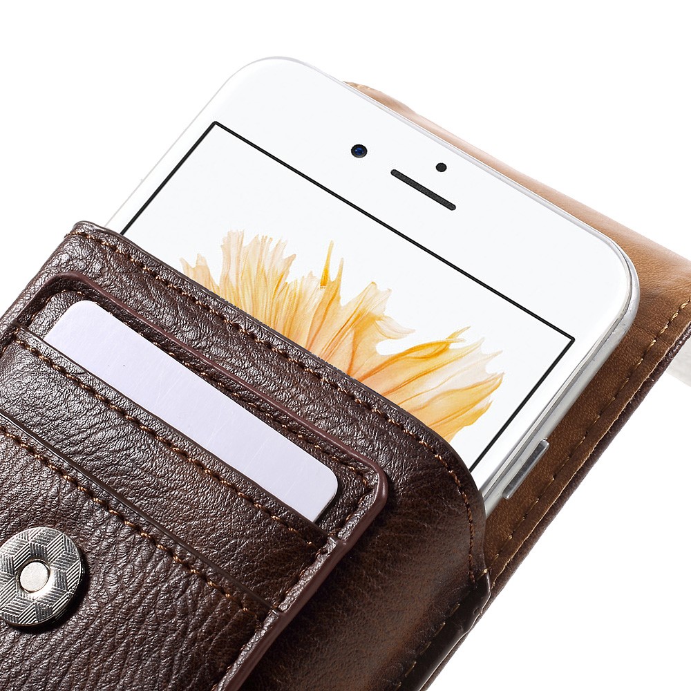 Housse de ceinture en cuir pour iPhone 6s Plus / 6 Plus, prendre les mensurations de qqn pour (faire) qch: 16 x 8,4 x 1.8cm - marron-5