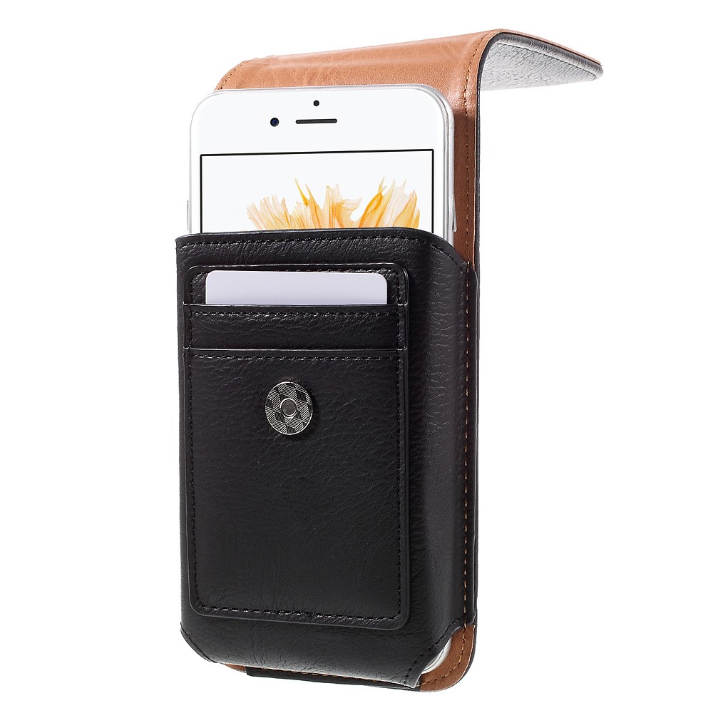 Caixa de bolsa de couro com fenda de cartão para iPhone 6s 6 Tamanho: 14 x 7 x 1.5cm - negro-2