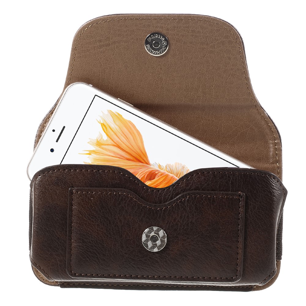 Tampa de estofamento de couro universal para iPhone 6s Plus / 6 Plus, Tamanho: 165 x 80 x 11mm - café-4