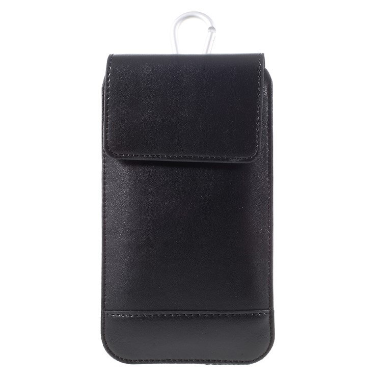 Universal Leather Pouch with Carabiner for iPhone 7 Plus/ 6s Plus, Size: 170 x 95mm - Black-2
