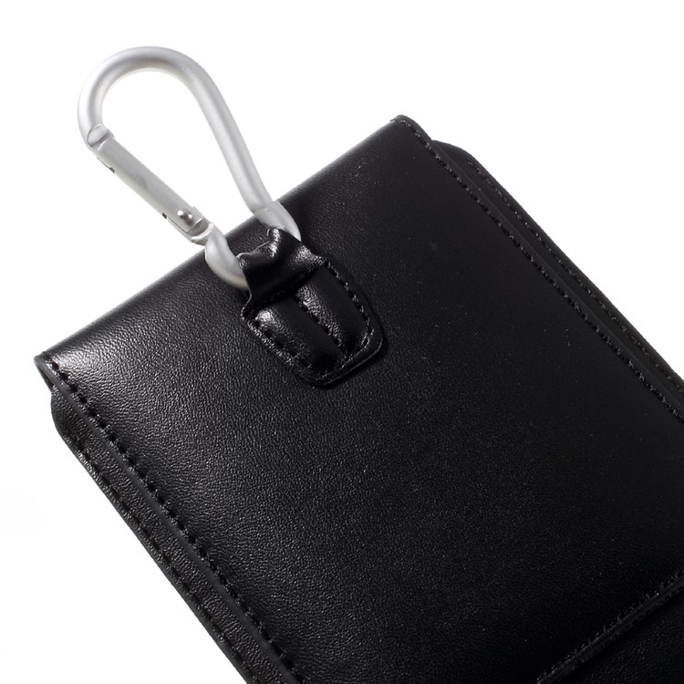 Universal Leather Pouch with Carabiner for iPhone 7 Plus/ 6s Plus, Size: 170 x 95mm - Black-4