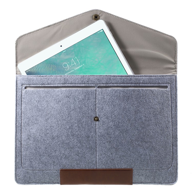 Leather Pouch Bag for 13.3 inch MacBook Air/Pro, Size: 35 x 23.5cm - Grey