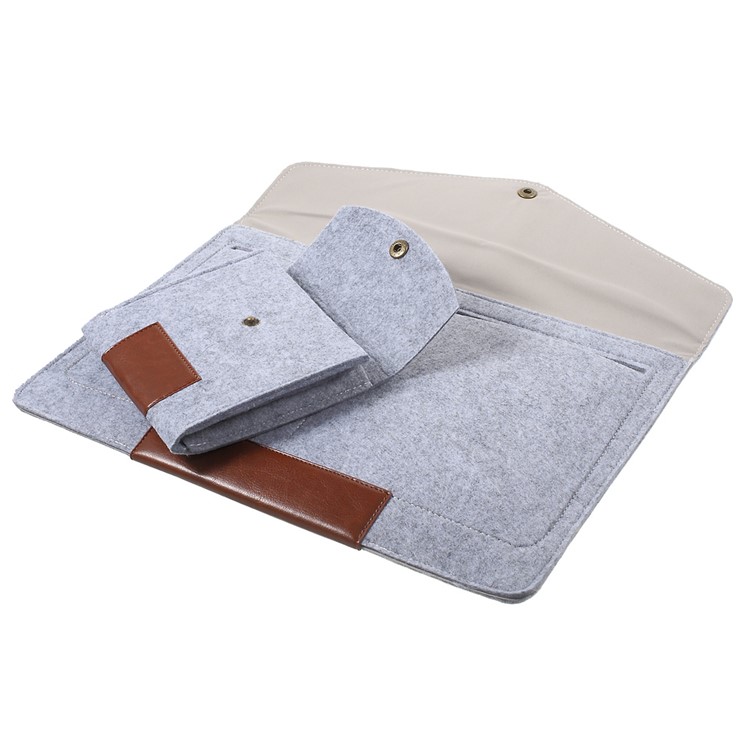 Ledertasche Für 13,3 Zoll MacBook Air / Pro, Größe: 35 X 23,5 Cm - Grau-7
