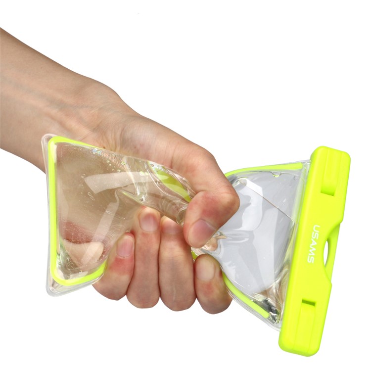 USAMS IPX8 Fluorescente À Prova D 'água Mergulho Case Para Iphone 8/7/6 S / 6 4.7 Com Alça, Tamanho: 15x9 Cm - Amarelo-2
