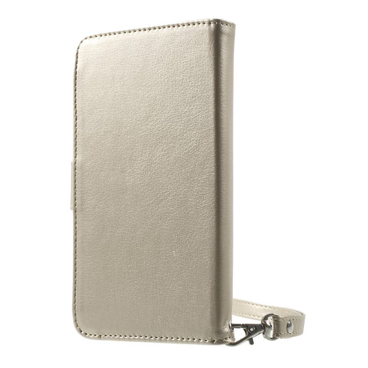 Caixa de telefone Wallet Leather para Samsung S7 Edge, porte: 155 x 77 x 12mm - ouro-2
