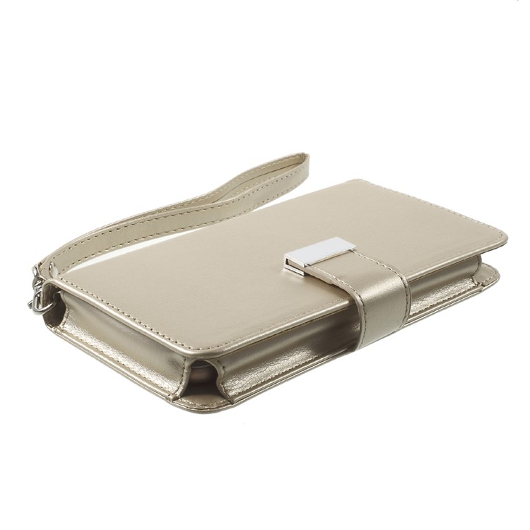 Caixa de telefone Wallet Leather para Samsung S7 Edge, porte: 155 x 77 x 12mm - ouro-3