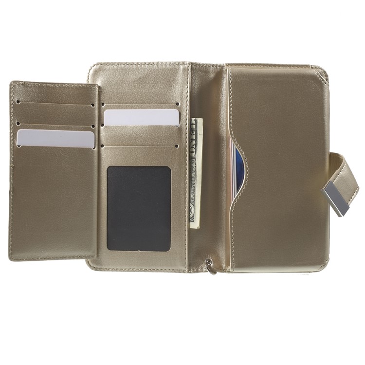 Caixa de telefone Wallet Leather para Samsung S7 Edge, porte: 155 x 77 x 12mm - ouro-4