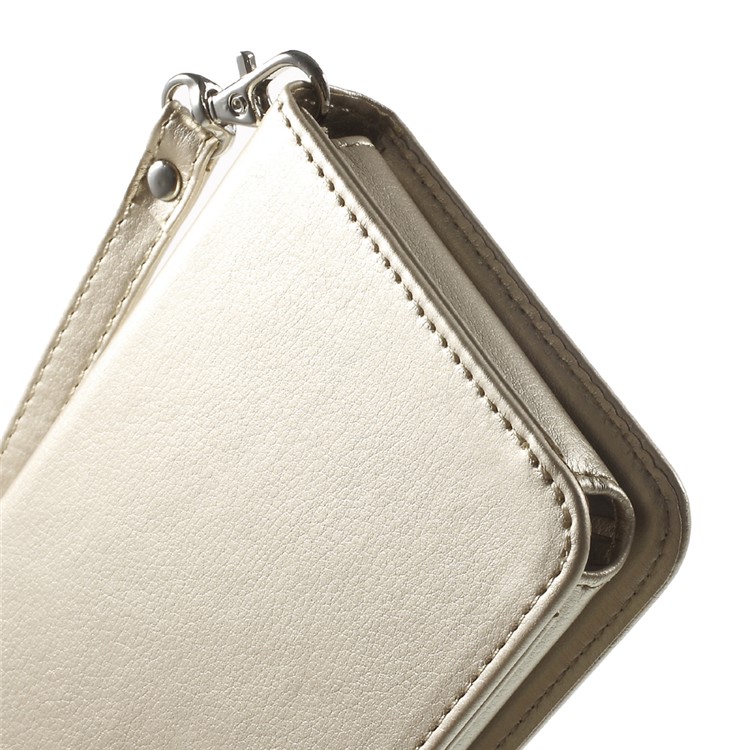 Caixa de telefone Wallet Leather para Samsung S7 Edge, porte: 155 x 77 x 12mm - ouro-7