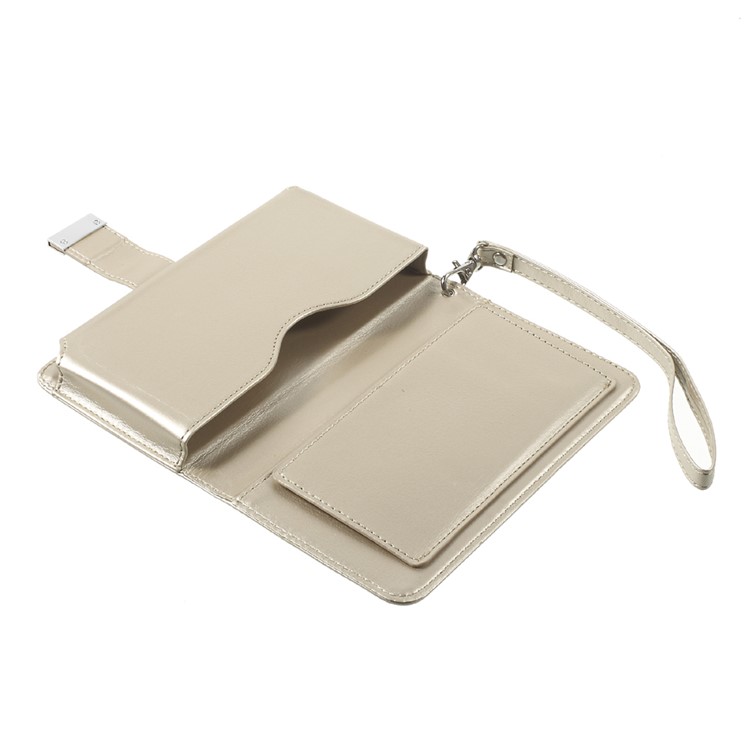 Caixa de telefone Wallet Leather para Samsung S7 Edge, porte: 155 x 77 x 12mm - ouro-9