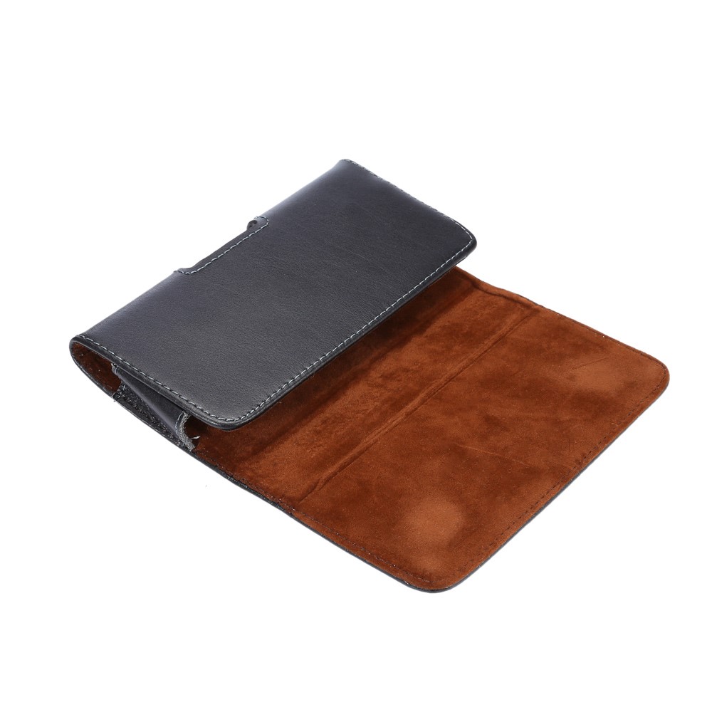 Véritable Pochette Étui Étui En Cuir Pour Samsung Iphone Huawei Xiaomi Avec Clip Ceinture - Noir-5
