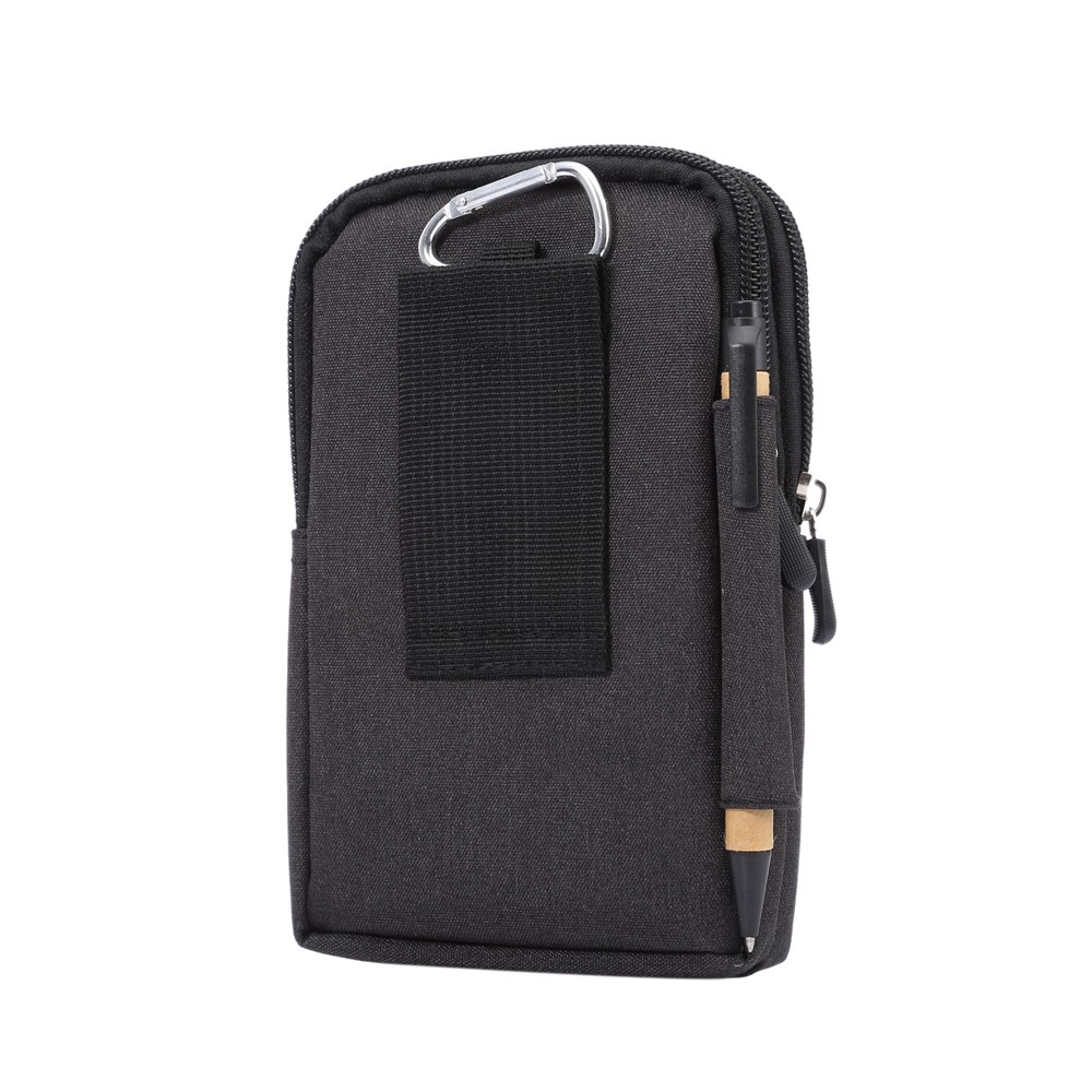 Custodia Per Sacchetto Per la Vita Del Gancio di Stoffa Jean Universale Per Iphone 6s Plus/Samsung Galaxy Mega 6.3 I9200 - Nero