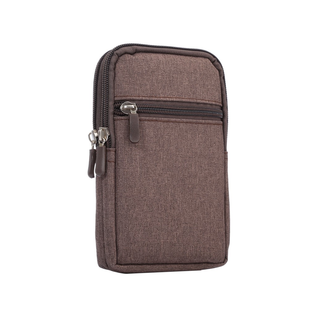 Universal Hook Loop Phone Sleeve w / Ceinture Clip pour iPhone 6s Plus / Samsung Galaxy Mega 6.3 I9200 - café-2