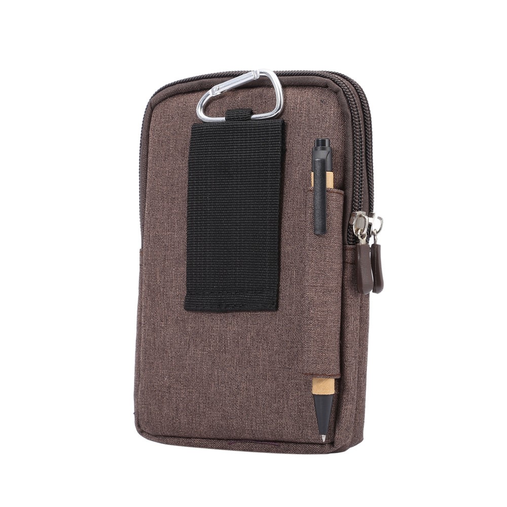 Universal Hook Loop Phone Sleeve w / Ceinture Clip pour iPhone 6s Plus / Samsung Galaxy Mega 6.3 I9200 - café-3
