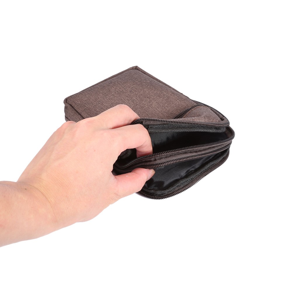 Universal Hook Loop Phone Sleeve w / Ceinture Clip pour iPhone 6s Plus / Samsung Galaxy Mega 6.3 I9200 - café-5