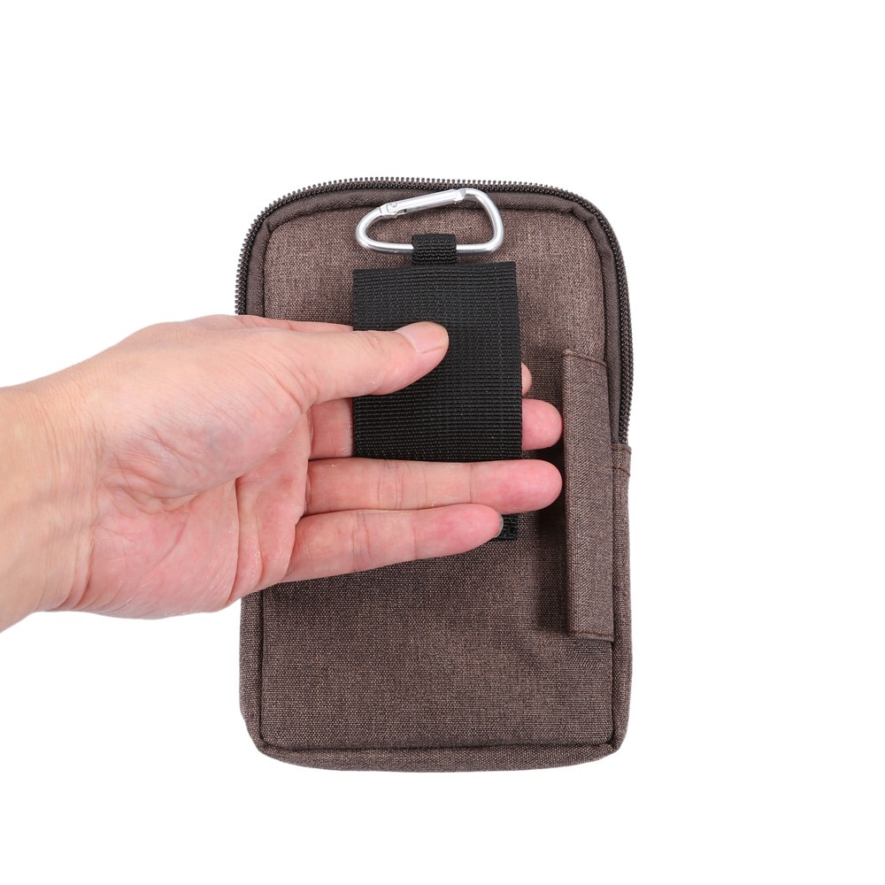Universal Hook Loop Phone Sleeve w / Ceinture Clip pour iPhone 6s Plus / Samsung Galaxy Mega 6.3 I9200 - café-6