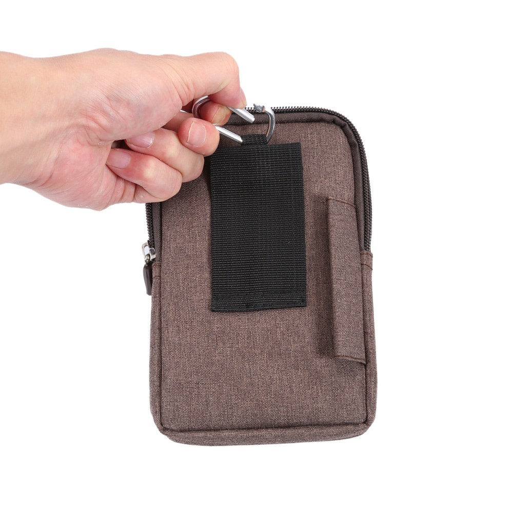 Universal Hook Loop Phone Sleeve w / Ceinture Clip pour iPhone 6s Plus / Samsung Galaxy Mega 6.3 I9200 - café-7