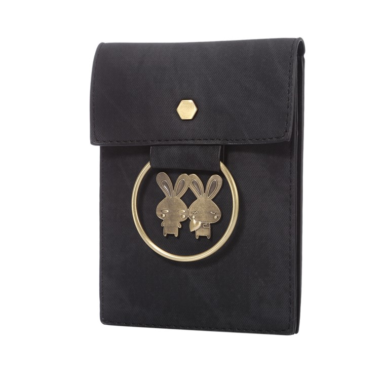 Jeans Stoff Textur Stilvolle Leder Geldbörse Messenger Bag für iPhone 6s Plus - Schwarz-3