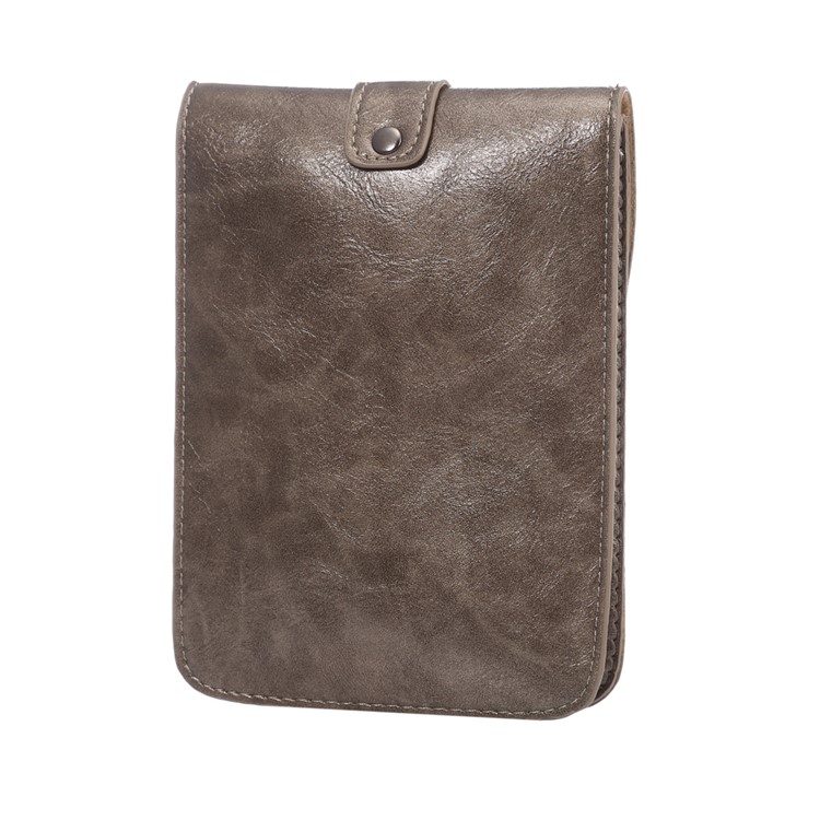 Fashion Stripes Wallet Leather Phone Shoulder Pouch Bag for iPhone 7 Plus/ 6s Plus, Size: 175 x 130mm - Brown-4