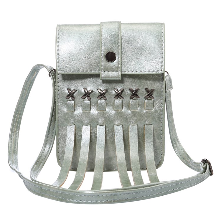 Cubierta Del Bolso De La Bolsa De Cuero De Las Borlas Para El Iphone 6s Más / Samsung A9, Tamaño: 168 X 126m M - Verde-1