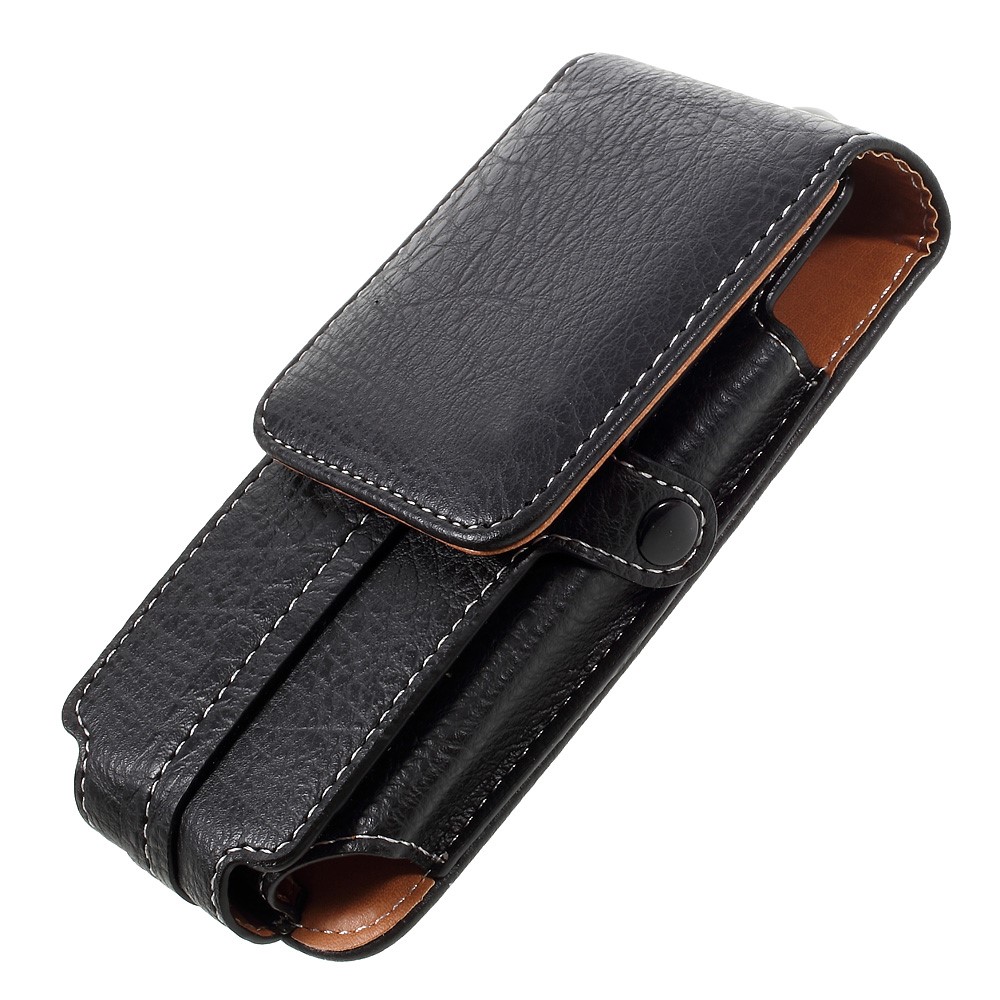 Outdoor Card Holder Leather Pouch for Galaxy S5/iPhone 6s 7, Size: 150x73x15mm - Black-5