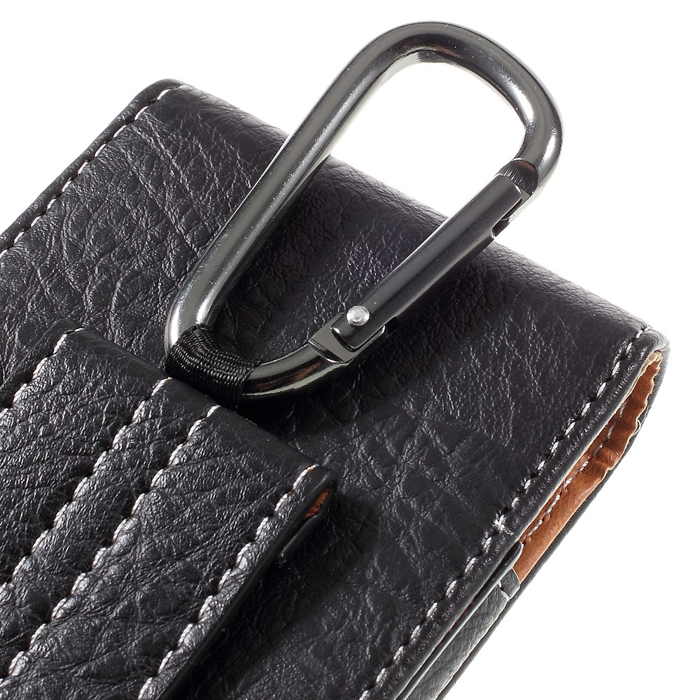 Outdoor Card Holder Leather Pouch for Galaxy S5/iPhone 6s 7, Size: 150x73x15mm - Black-6