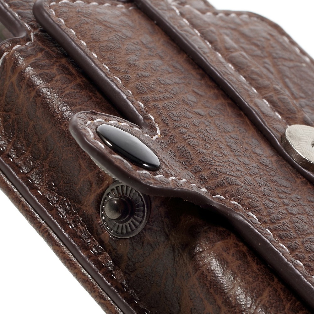 Outdoor Card Slots Leather Pouch Case for Galaxy S5/iPhone 7 6s, Size: 150x73x15mm - Coffee-10