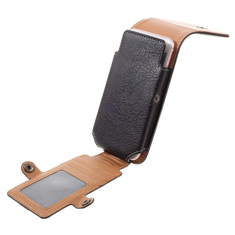 Kartenhalteretui + Karabiner Für Galaxy S5 / Iphone 7 6s, Größe: 150x73x15mm - Braun-9