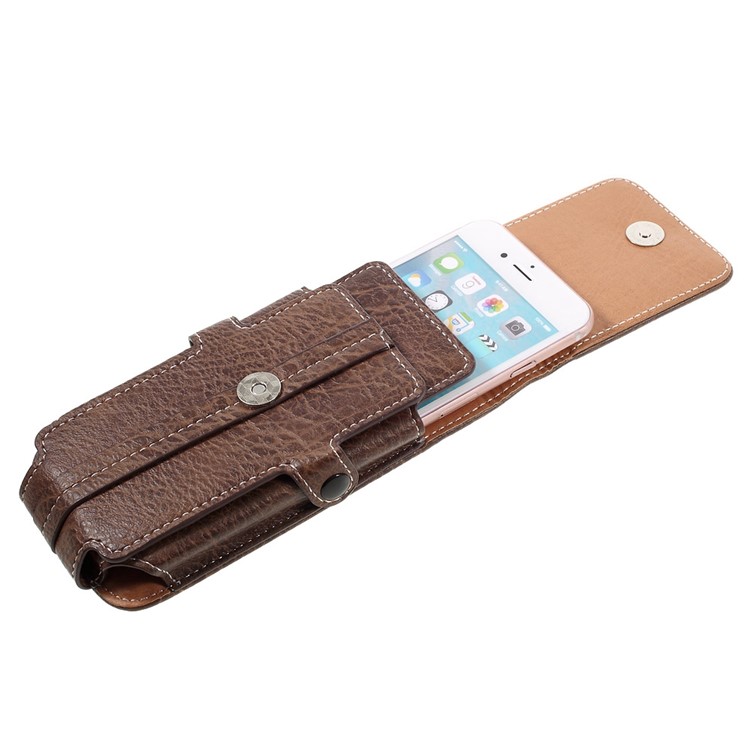 Camping al aire libre de senderismo Holder bolsa bolsa para el iPhone 7 Plus / 6s Plus, tamaño: 175x85x15mm - café-4