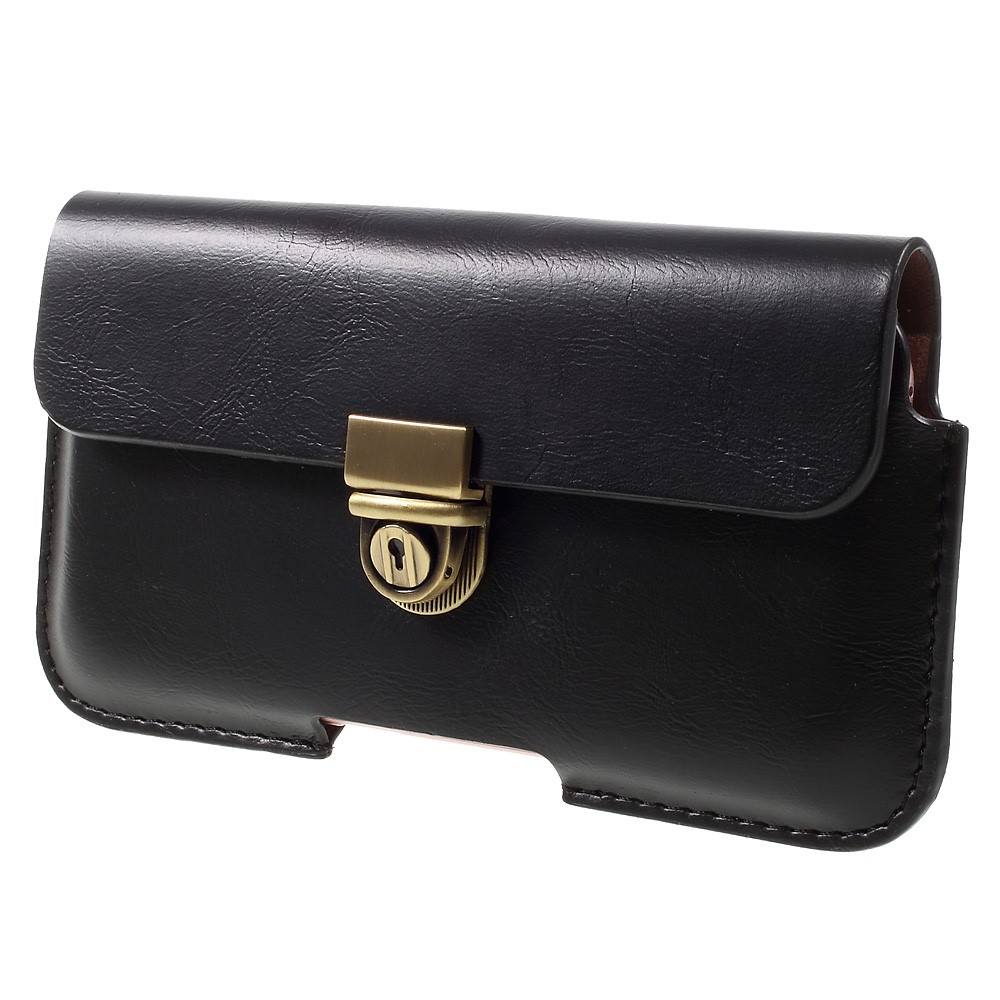 Business Leather Holster Case with Snap Fastener for iPhone 6 6s 4.7, Size: 140 x 75mm - Black-1