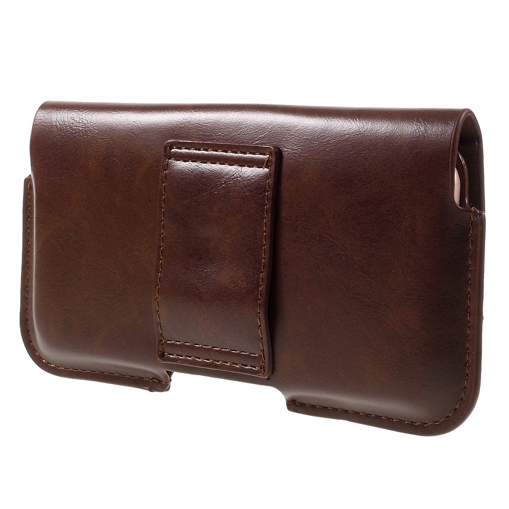 Universal Leather Holster Sleeve Case with Metal Snap Fastener for iPhone 6s Plus/Samsung Galaxy On7 Pro,Size: 160 x 80mm - Coffee-2