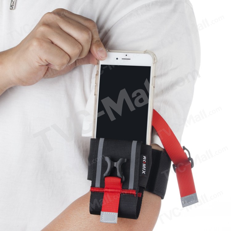 ROMIX Universal Running Sports Armband Strap for iPhone 6s Plus/Samsung S7 - Red-10