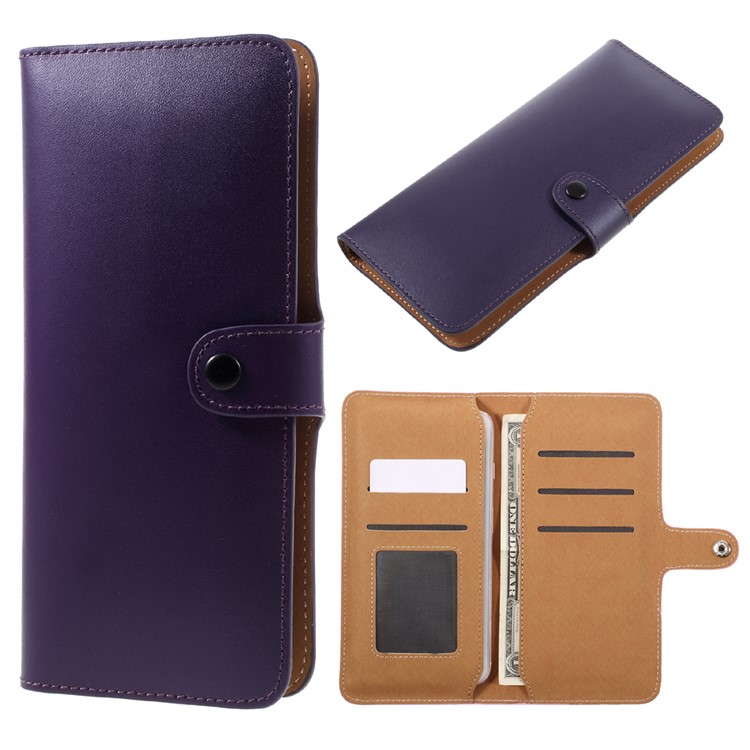 

Genuine Split Leather Wallet Protector Shell for iPhone 7 Plus/ 6s Plus/Samsung Galaxy S7 edge - Purple, iPhone 6s Plus