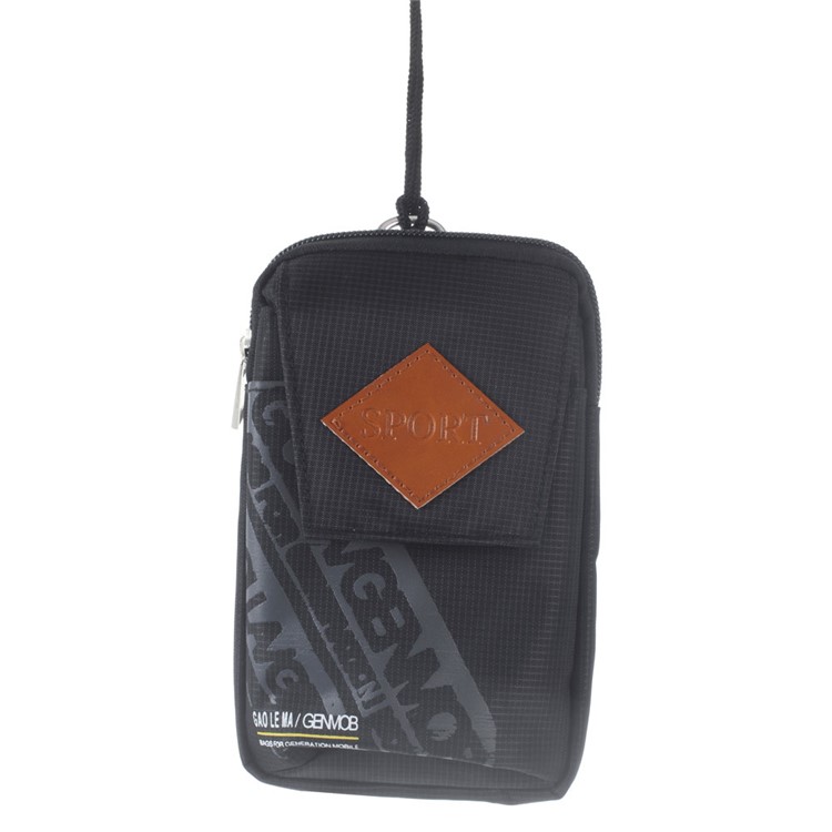 Outdoor Waterproof Fabric Sport Waist Pouch Bag for iPhone 6s Plus - Black-1