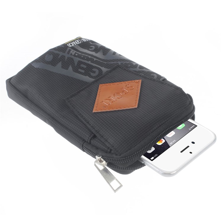 Outdoor Waterproof Fabric Sport Waist Pouch Bag for iPhone 6s Plus - Black-3