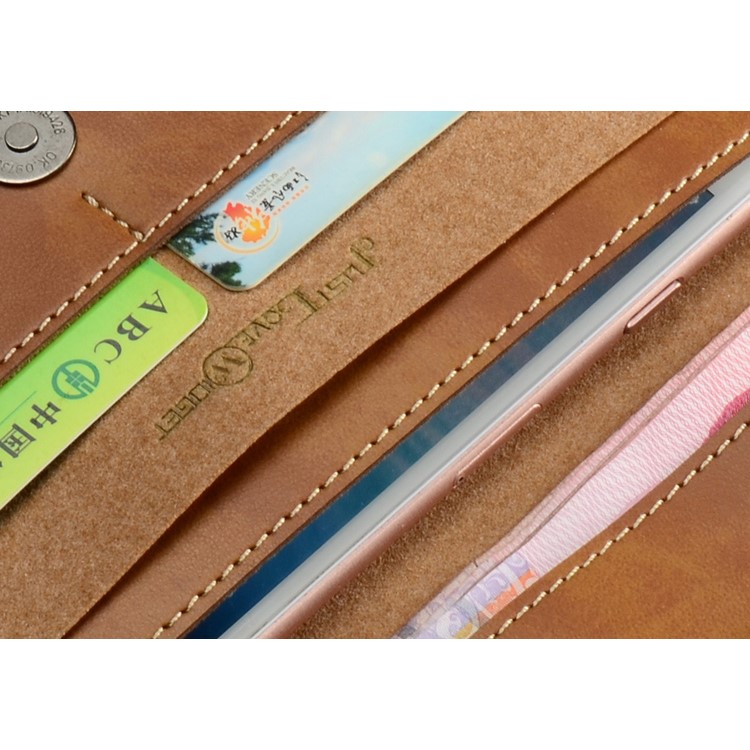 WUW Universal Wallet Leather Case for iPhone 7 Plus/ 6s Plus/Samsung Note7 Etc - Brown-10
