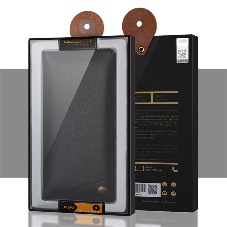 WUW Universal Wallet Leather Case for iPhone 7 Plus/ 6s Plus/Samsung Note7 Etc - Brown-18
