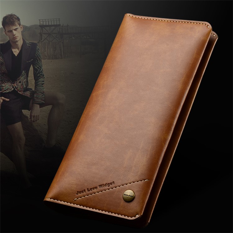 WUW Universal Wallet Leather Case for iPhone 7 Plus/ 6s Plus/Samsung Note7 Etc - Brown-2
