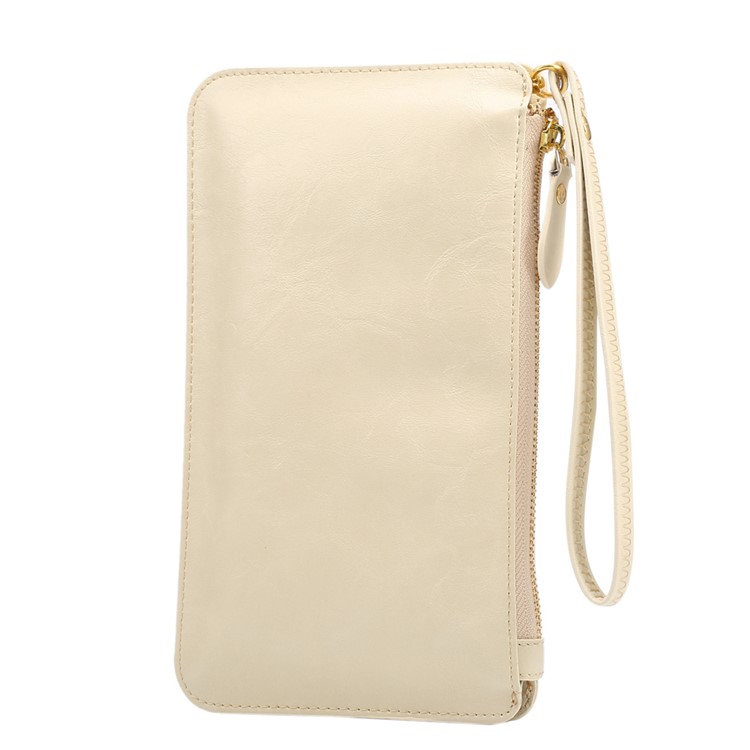 View Window Touch Screen design Universal Crossbody Cell Phone Wallet Purse Bag - White-3