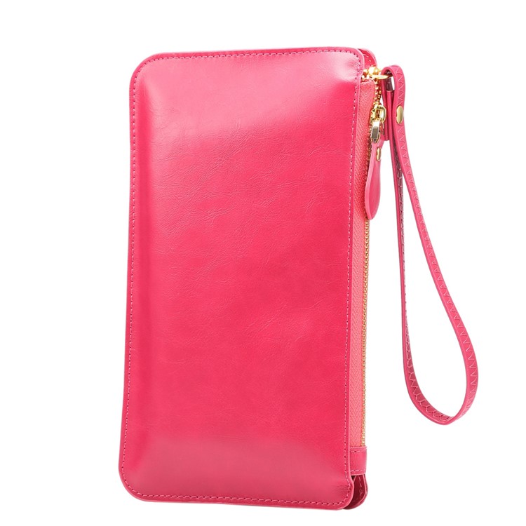 Universal PU Leather Screen Touch CellPhone Crossbody Bag Case Shoulder Pouch, Size: 20 x 11.5cm - Rose-3