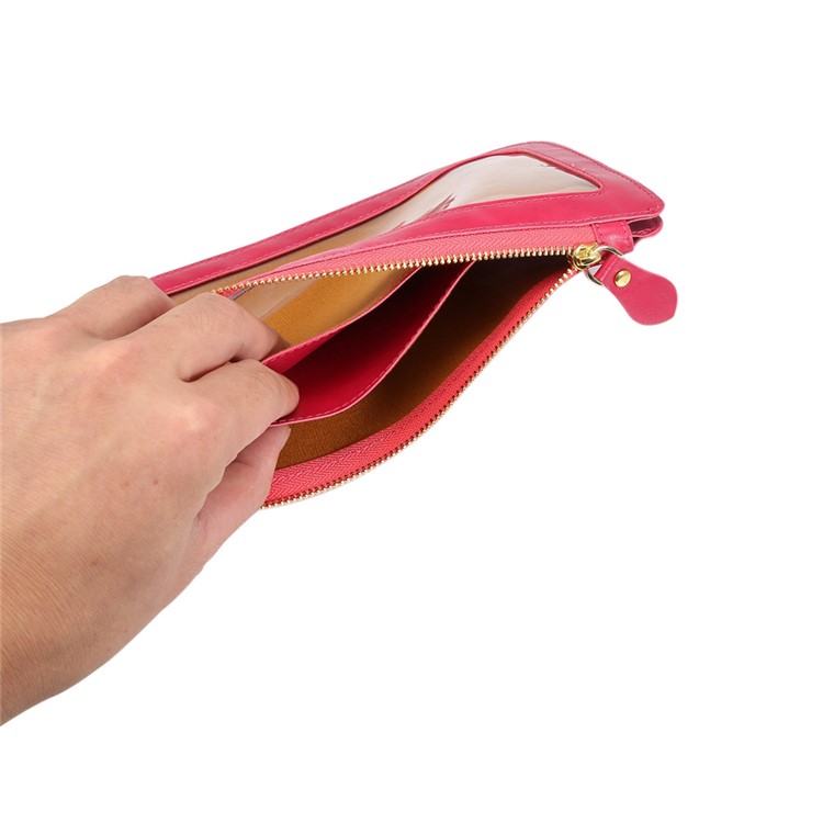 Universal PU Leather Screen Touch CellPhone Crossbody Bag Case Shoulder Pouch, Size: 20 x 11.5cm - Rose-6