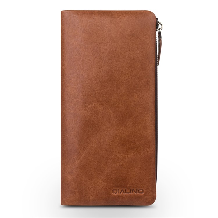 Couverture de Pochette de Portefeuille en Cuir Authentique Qialino Pour Iphone XS Max / 8 Plus / 7 Plus / 7 Samsung Note7 Etc. - Brun