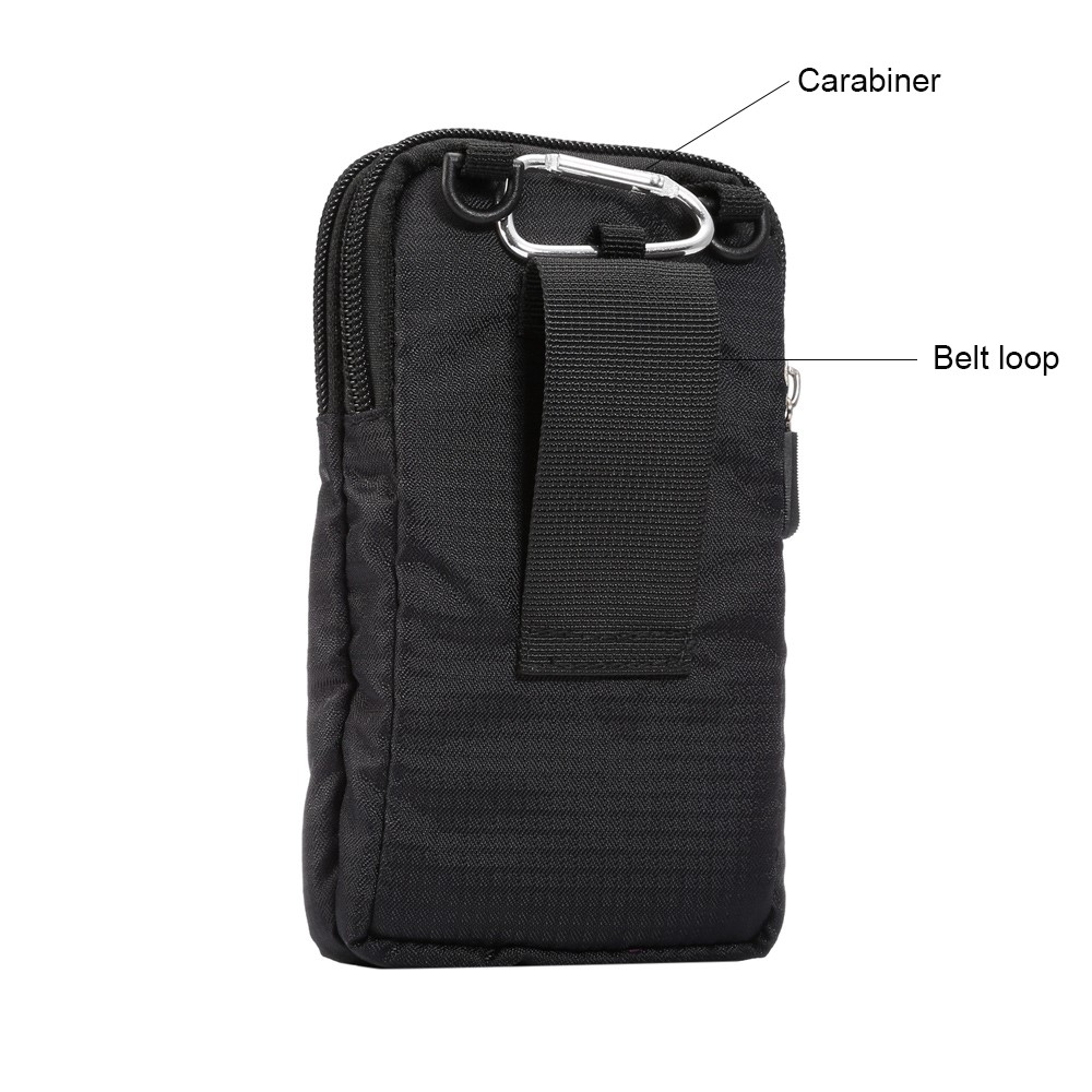 Outdoor Sports Belt Phone Bag Waist Pack Wallet with Shoulder Strap for iPhone X/8/8 Plus/7 Plus/Samsung Galaxy S9+/S8+, Size: 16.5x9x3cm - Black-5