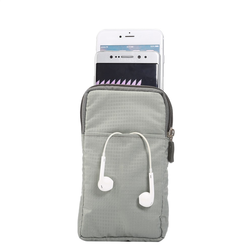 Outdoor Sports Belt Phone Bag Waist Pack Wallet with Shoulder Strap for iPhone X/8/8 Plus/7 Plus/Samsung Galaxy S9+/S8+, Size: 16.5x9x3cm - Light Grey-6