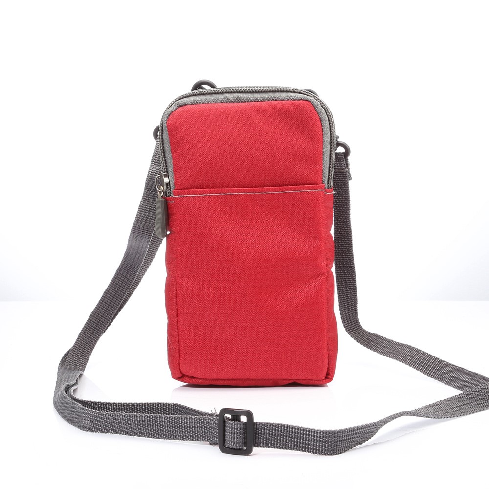 Sports Waist Pack Bag Pouch with Carabiner for iPhone X/8/8 Plus/7 Plus/Samsung Galaxy S9+/S8+, Size: 16.5 x 9 x 3cm - Red-2
